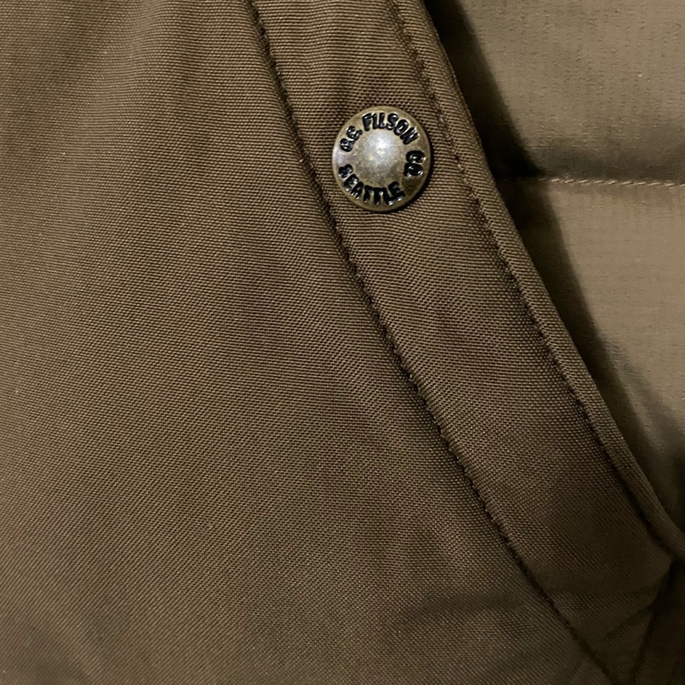 C. C. Filson Men's Goose Down Brown Vest - Picture 3 of 9